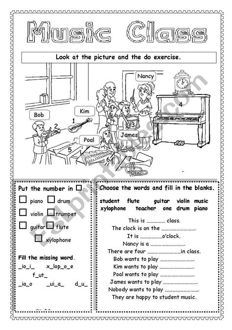 Free Music Class Worksheets