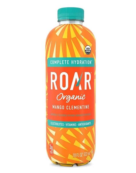 ROAR Organic Electrolyte Infusion Drink, Mango Clementine, 18 oz (Pack of 12) | Premium Snacks ...