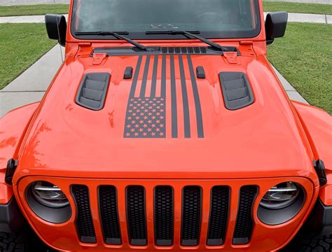 USA Flag Center Hood Decal for Your Jeep Wrangler Rubicon JL and Gladiator Rubicon JT - Etsy