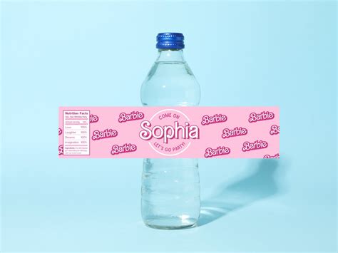 Barbie Water Bottle Labels Instant Download Digital File Only - Etsy