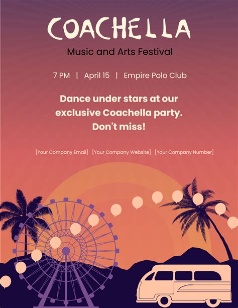 Coachella Event Flyer Template - Edit Online & Download Example | Template.net