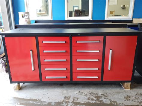 STEELMAN 7FT 10 DRAWER 2 CABINET WORK BENCH - RED - Able Auctions