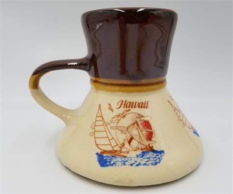 Hawaii Souvenir Sail Boat Dashboard Coffee Mug Tea Cup Ceramic Two Toned Brown #Unbranded | Mugs ...