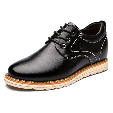 All Match Men Taller Shoes Black Height Increasing Business Casual Shoes Add 3.2inch / 8cm