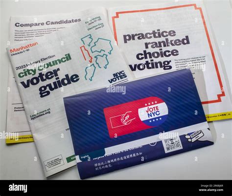 Still life of voting information, materials for city council elections ...