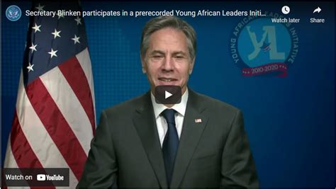 Ten Questions with Tony: Secretary Blinken's Virtual Visit with the YALI Network - Mandela ...