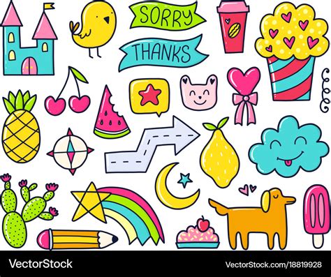 Color doodles Royalty Free Vector Image - VectorStock