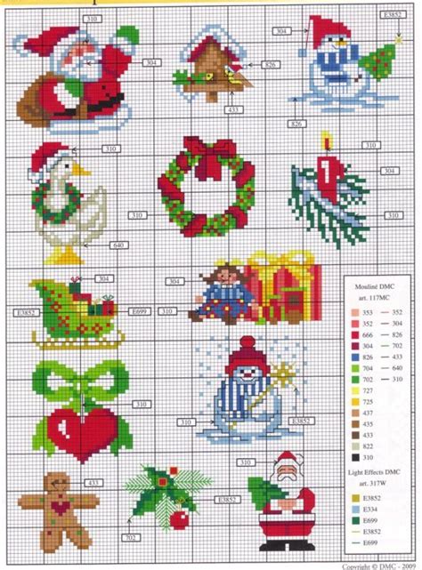 Various small Christmas cross stitch images | Рождественские узоры, Рождественские теги ...