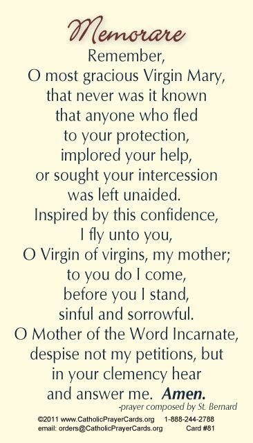 The 25+ best Memorare prayer ideas on Pinterest | Novenas catholic ...