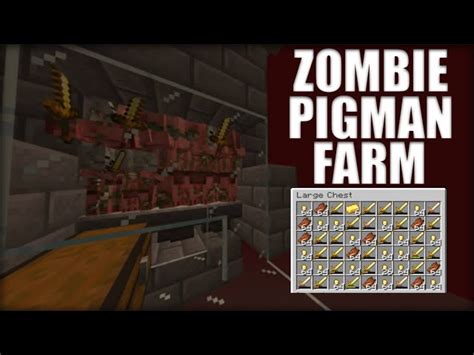 Minecraft ZOMBIE pigman GOLD farm 1.14.4 EASY to make