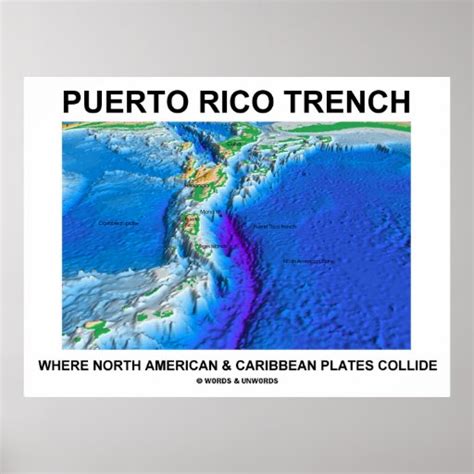 Puerto Rico Trench Where North American Caribbean Poster | Zazzle