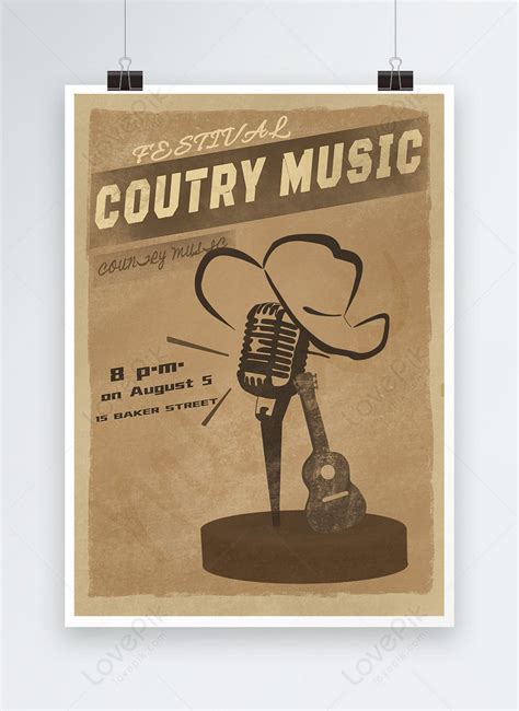 Old paper retro style country music poster template image_picture free ...