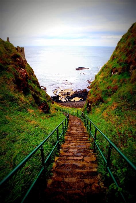 Stairs to the Mermaid's Cave, Dunluce Castle ~ Northern Ireland ~ photo ...