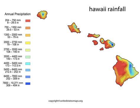 Hawaii Rainfall Map | Rainfall Map of Hawaii