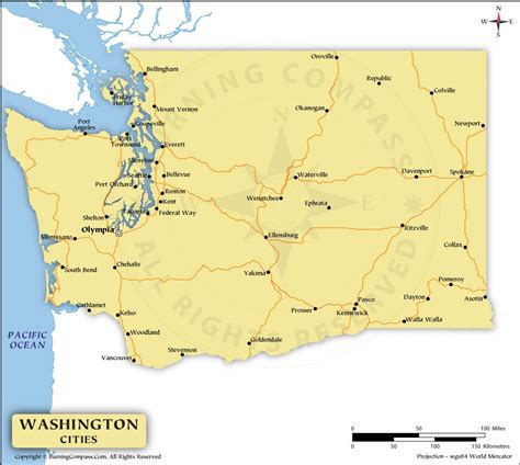 PDF of Washington Cities Map, Washington Cities Map PDF