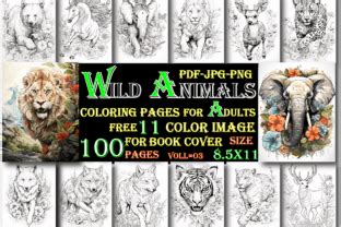 Wild Animals Coloring Pages for Adults Graphic by PIKU DESIGN STORE · Creative Fabrica