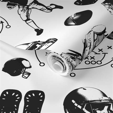 American Football // Large Wallpaper | Spoonflower | Boys room wallpaper, Kids sports room ...