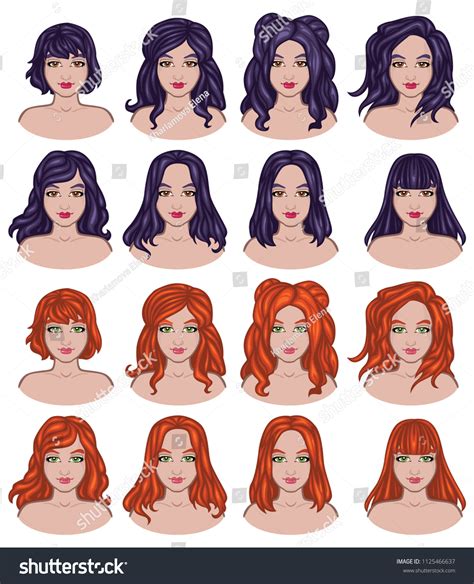 Different Hairstyles Part 2 Stock Vector (Royalty Free) 1125466637 ...