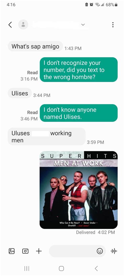 Who Can it Be Now? : r/wrongnumber