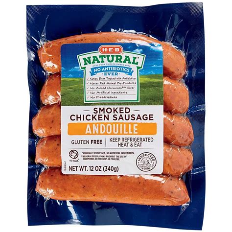 H-E-B Natural Andouille Smoked Chicken Sausage - Shop Sausage at H-E-B