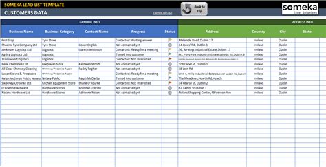 Lead Spreadsheet with regard to Lead List Excel Template For Small ...