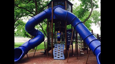 Playing on the Playground - Huge Playground and Slides - YouTube