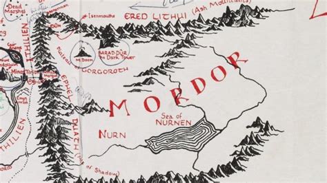 Pictures: Tolkien's Middle-earth map goes on display | Middle earth map ...