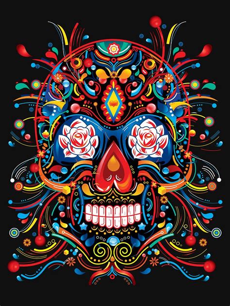 "Mexican Skull" Essential T-Shirt for Sale by candelakis | Skull wallpaper, Skull artwork, Sugar ...