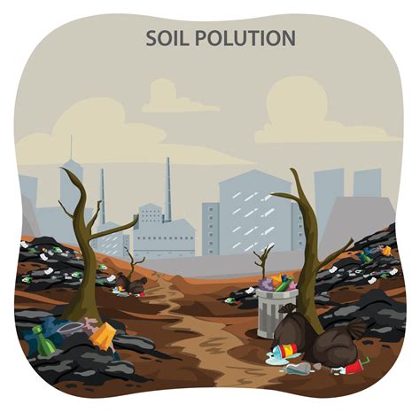 Soil pollution with toxic waste chemicals vector illustration 20240728 ...