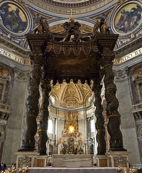 Main altar of St. Peter's Basilica, designed by Bernini, Vatican City ...