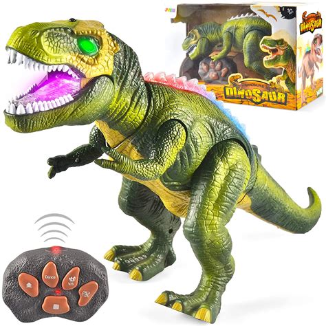 Buy JOYIN LED Light Up Remote Control Dinosaur Walking and Roaring Realistic T-Rex Dinosaur Toys ...