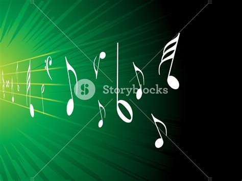 Green Background With Music Notes Royalty-Free Stock Image - Storyblocks