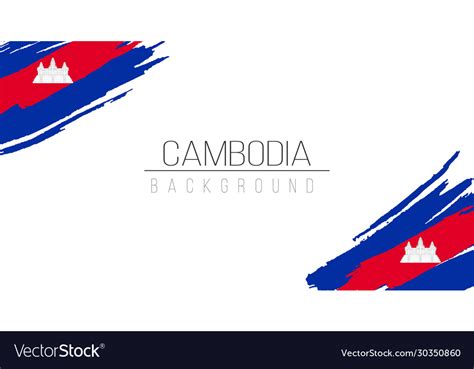 Cambodia flag brush style background with stripes Vector Image