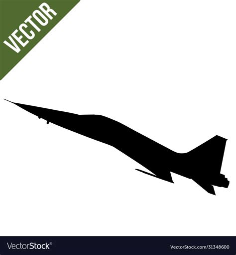 Fighter jet f-16 silhouette Royalty Free Vector Image