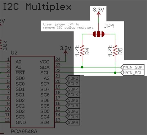 wires - I2C pull up resistors and an I2C MUX - Arduino Stack Exchange