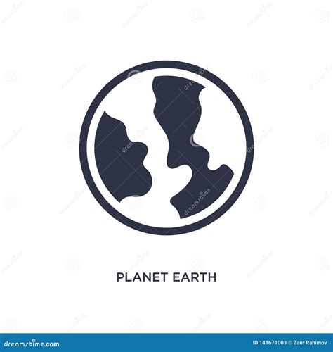 Planet Earth Icon on White Background. Simple Element Illustration from ...