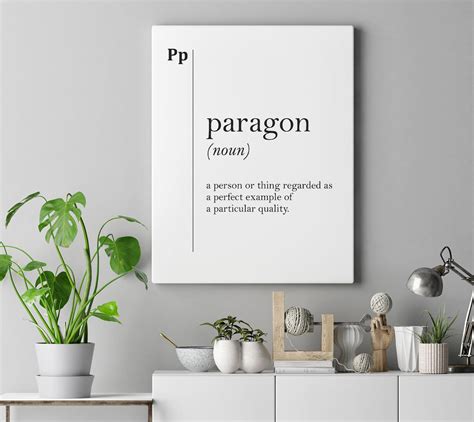 Paragon Definition Canvas Print Paragon Poster Perfectionist | Etsy