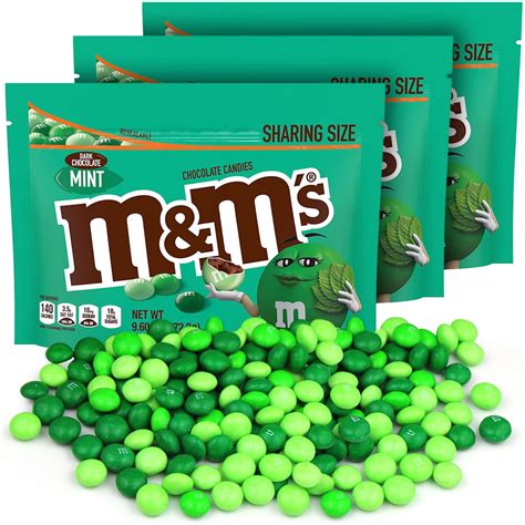 M&M'S Mint Dark Chocolate Candy Sharing Size 9.6-Ounce Bag, Sweet Milk Chocolate with Hints of ...