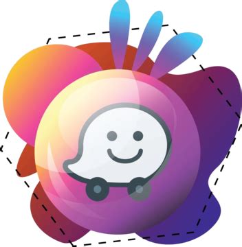 Multicolor Vector Icon Illustration Featuring Waze Logo Design Vector ...