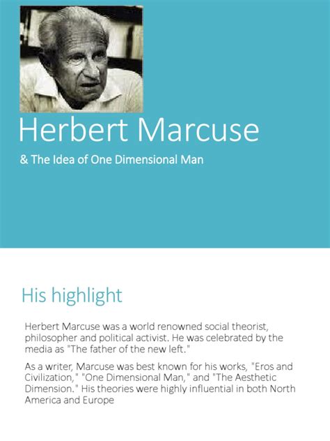 Herbert Marcuse: & The Idea of One Dimensional Man | Political Theories ...