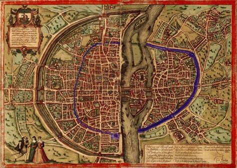 Map of Paris, 1500s | Mapa de paris, Ilustrações com mapas, Mapa da frança