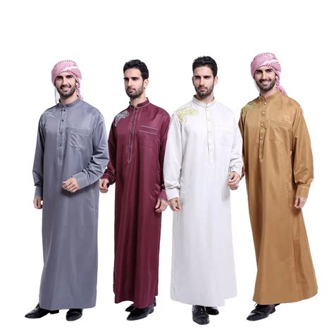 Arab Clothing Men Jubba Thobe Muslim Islamic Clothing Men Plus Size ...