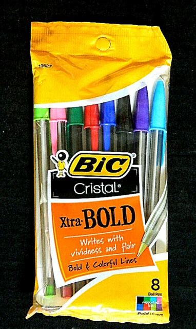 3 packs new BIC cristal Xtra extra bold 8 colors 1.6 mm sealed 24 pens lot | eBay