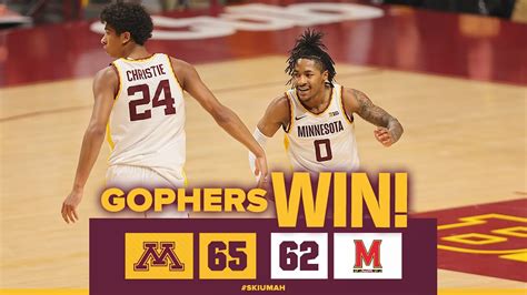 Highlights: Gopher Basketball Beats Maryland, 65-62 - YouTube