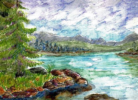 Lake Scene Painting by Ellen Miffitt - Fine Art America