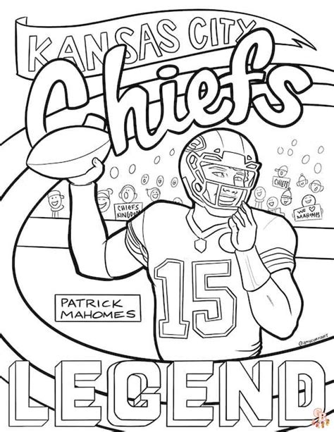 Patrick Mahomes Kansas City Chiefs Coloring Pages