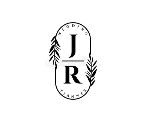 JR Initials Letter Wedding Monogram Logos Collection, Hand Drawn Modern ...