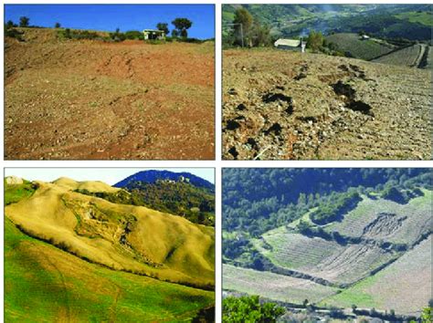 6: Different types of soil water erosion: rill and sheet (a), rill and ...