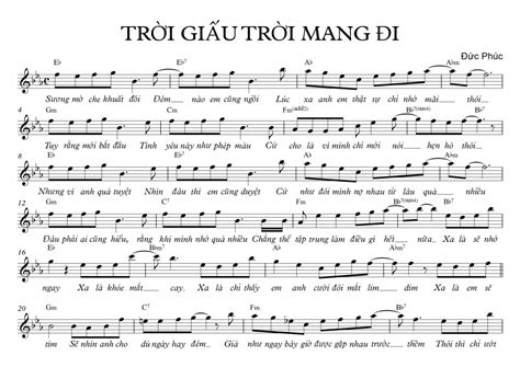 Sheet nhạc Trời giấu trời mang đi - Guitar MIS