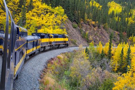 Train Ride In Autumn Alaska To Denali Stock Image - Image of ride ...